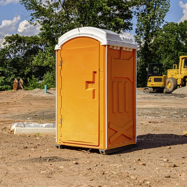 how often are the portable restrooms cleaned and serviced during a rental period in Keystone Heights